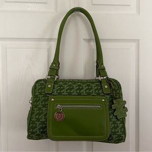 💚 🐊 💚 Izod Logo Green Satchel Shoulder Handbag